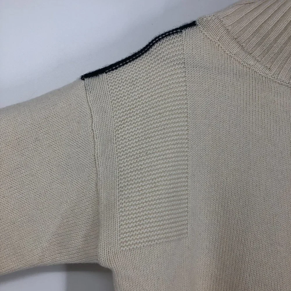 rag & bone White and Navy Funnel Neck Colorblock Sweater - Picture 8 of 16